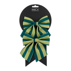 Set 2 Lazos Navideños Rayas Verdes 12 x 13 cm Edelmann