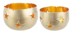 Set 2 Stearinlykthållare Färg Guld