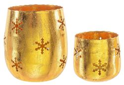 Set 2 ljusstakar Stjärna Guld Jul