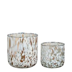 Set of 2 Christmas Candle Holders White Edelmann