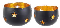 Set 2 ljusstakar Jul Stjärna Svart