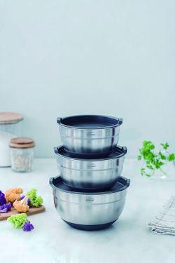 Conjunto de 3 Tigelas de Cozinha Antiderrapantes 16-18-20Cm Lacor
