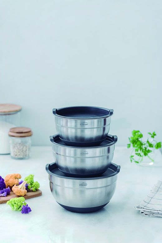 Conjunto de 3 Tigelas de Cozinha Antiderrapantes 16-18-20Cm Lacor