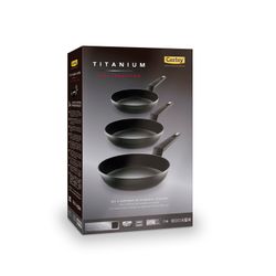 Set 3 sartenes Castey Titanium 20-24-28 cm