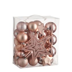 Set 40 Mini Pink Balls Christmas Tree Decoration Edelmann