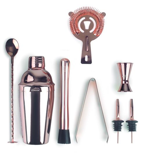 Lacor roestvrijstalen cocktailset met koperen afwerking