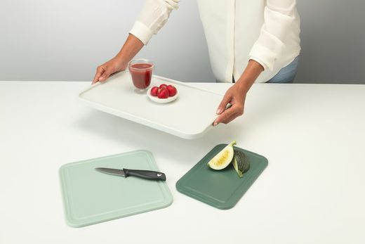 Set de 3 Tablas para cortar Gris Claro/Verde Jade/Fir Green Brabantia