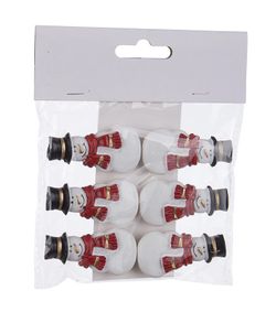 Set of 6 Christmas snowman clips