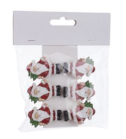 Set of 6 Christmas Santa Claus clips
