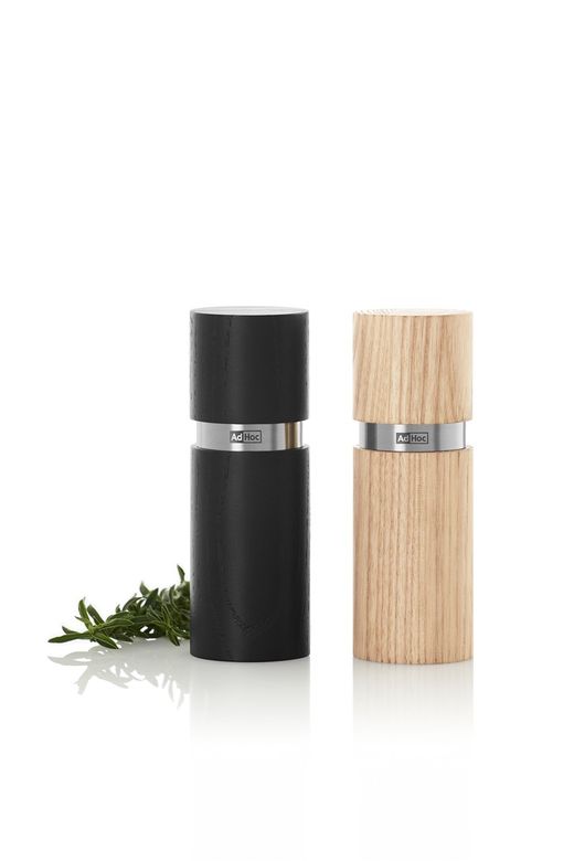 Set de molinillos madera fresno sal pimienta textura Adhoc