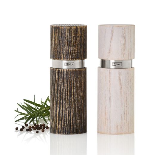 Set de molinillos madera sal pimienta textura 13 cm Adhoc