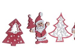 Set decoracion navidad 36 uds madera