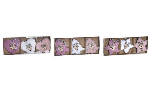 Set of 3 Assorted Christmas Tree Decorations Collection