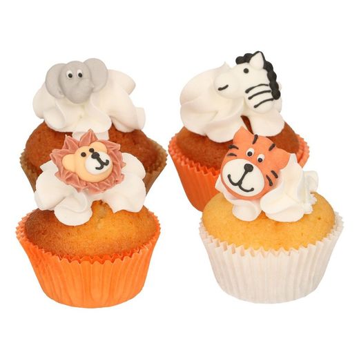 Conjunto de decoração de sobremesa animal safari 12 peças funcakes