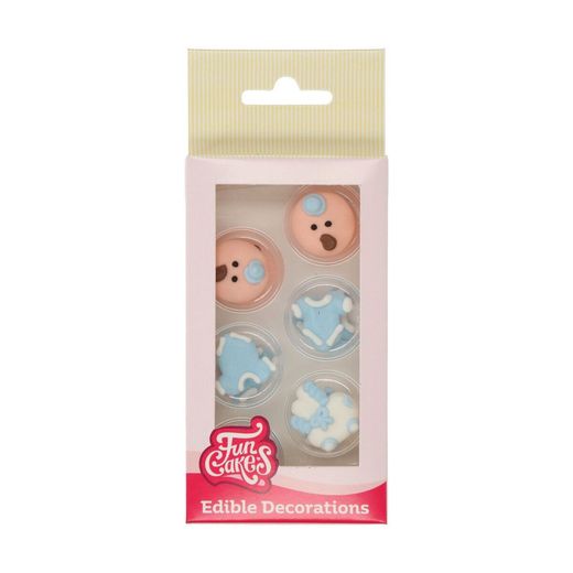 Conjunto de decoração de sobremesa azul bebê 12 pcs funcakes