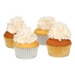 Conjunto de decoração de sobremesas flocos de neve brancos 12 pcs funcakes