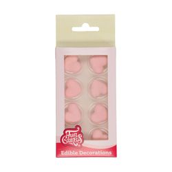 Set decoración postres corazones rosas 8 uds funcakes