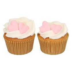 Conjunto de decoração de sobremesa de corações rosa 8 pcs funcakes