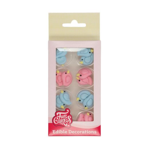 Dessertdecoratie set dwergpapegaaien 16 stuks funcakes