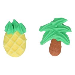 Conjunto de decoração de sobremesa de abacaxi e palmeira tropical 12 pcs funcakes