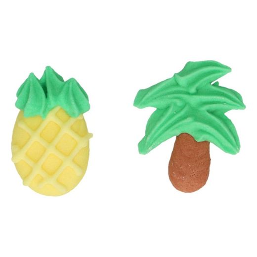 Conjunto de decoração de sobremesa de abacaxi e palmeira tropical 12 pcs funcakes