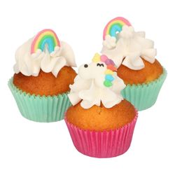 Σετ διακοσμητικού γλυκού Rainbow unicorn 16 τμχ funcakes