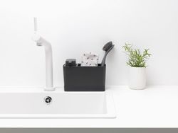 Set organizador para el fregadero + dispensador de jabón Gris Oscuro Brabantia