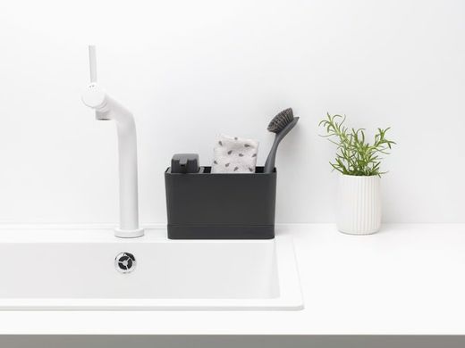 Set organizador para el fregadero + dispensador de jabón Gris Oscuro Brabantia