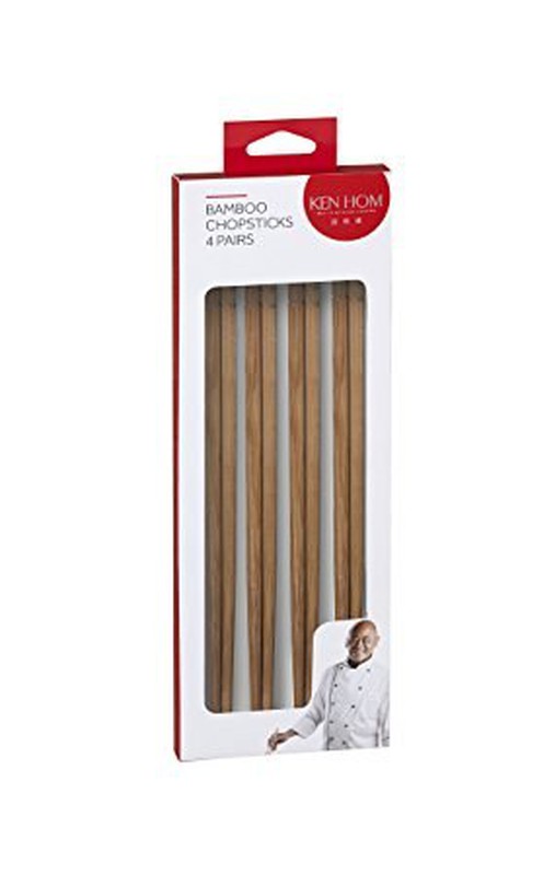 4 paires de baguettes en bambou réutilisables - Ken Hom
