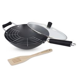 Set wok 31 cm acero carbono con antiadherente y pala Ken Home