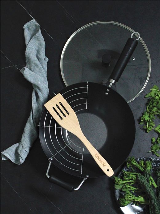 Set wok 31 cm acero carbono con antiadherente y pala Ken Home