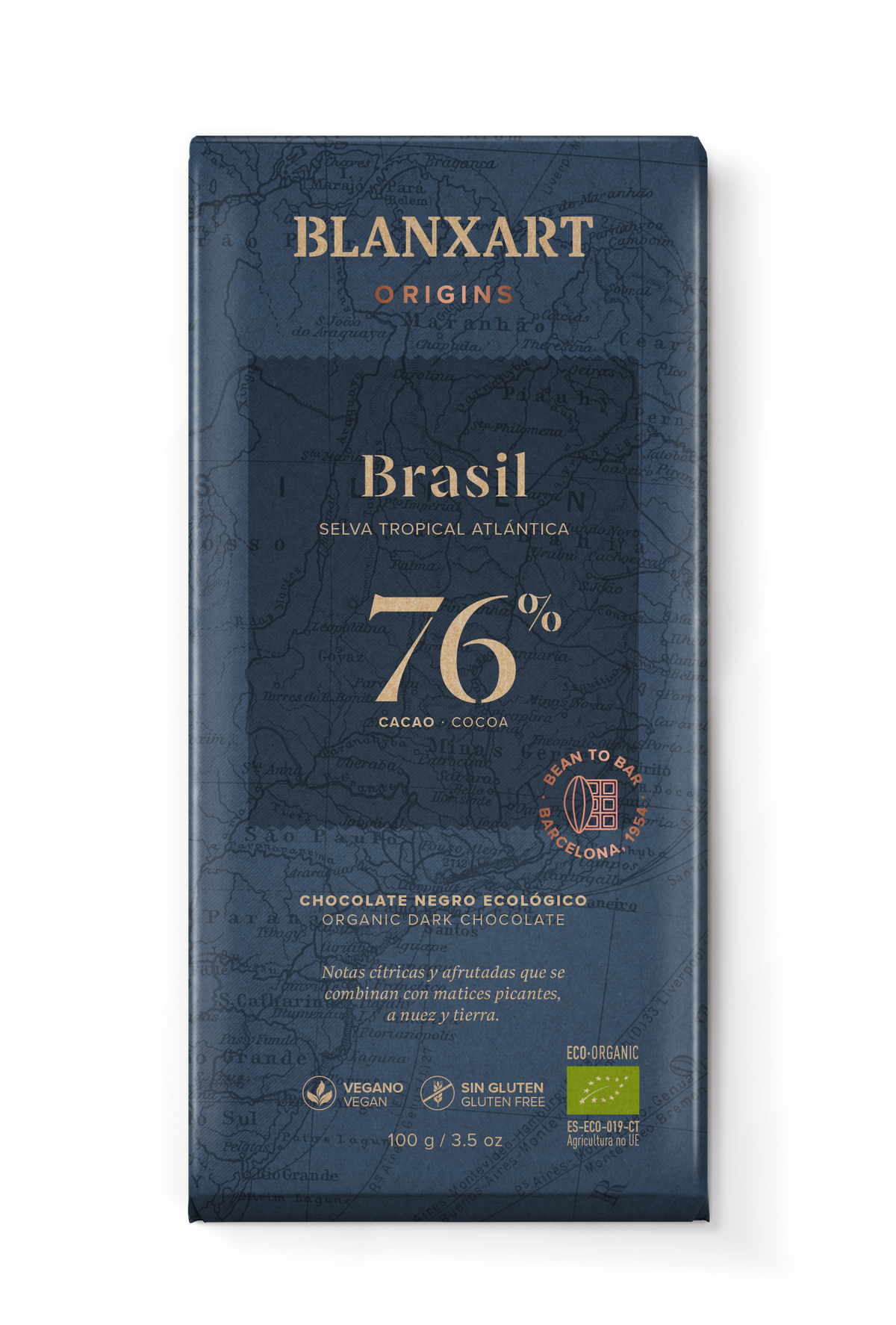 Tableta Chocolate 76% Brasil Ecológico 100 grs Blanxart