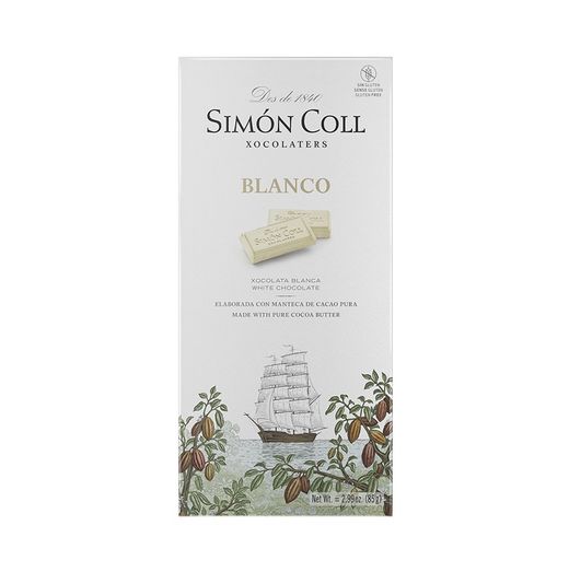 Comprimido de chocolate branco 85 grs simon coll