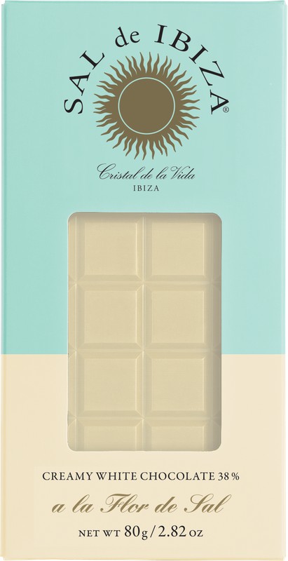 Compre online Tablet de Chocolate Branco com Flor de Sal de Ibiza 80 grs —  Area Gourmet