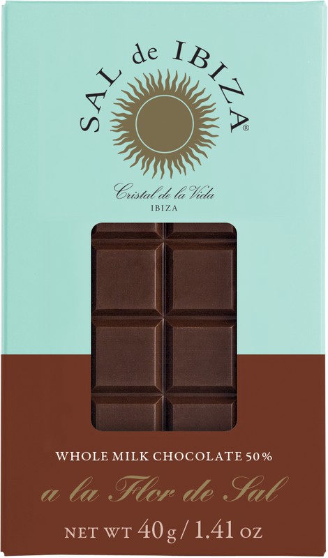 Compre online Barra de Chocolate ao Leite com Flor de Sal de Ibiza 40 grs —  Area Gourmet