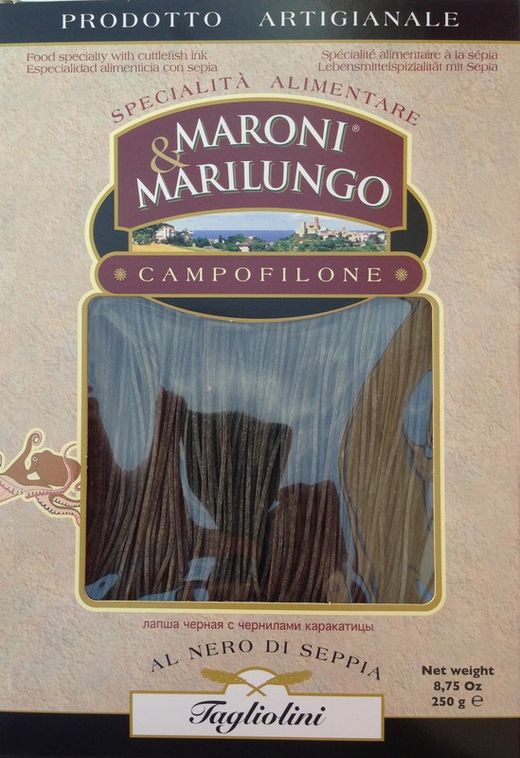 Tagliolini al nero di seppia 250 g italian marilungo pasta