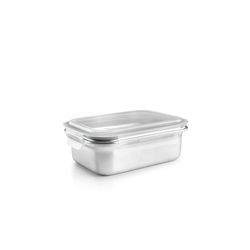 Táper Rectangular Acero Inox Apto Microondas Keepklin 1200 Ml Ibili