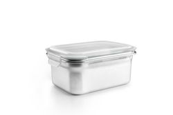 Táper Rectangular Acero Inox Apto Microondas Keepklin 1600 Ml Ibili