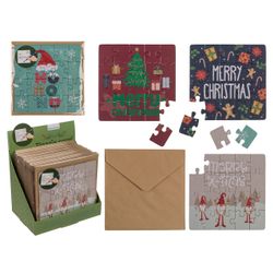 Tarjeta de Regalo Puzzle Navidad con Sobre 20 Piezas 4 Diseños