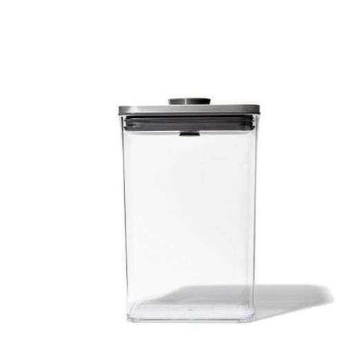 Barattolo da cucina pop rettangolare medio in acciaio Oxo 2,6l oxo