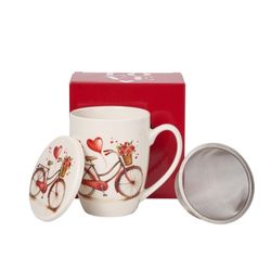 Taza Infusión Bici Corazón Duo Porcelana