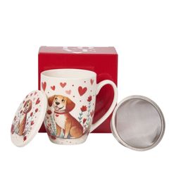 Taza Infusión Love Perro Duo Porcelana