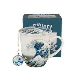 Taza Infusor Bola Hokusai Porcelana Ideal Regalo Duo Art Gallery