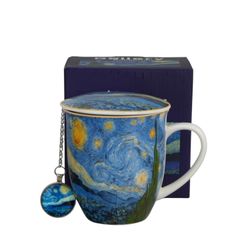 Taza Infusor Bola Noche Estrellada Van Gogh Porcelana Ideal Regalo Duo Art Gallery