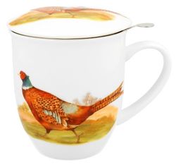 Taza Infusor Faisán Porcelana Ideal Regalo Duo Art Gallery