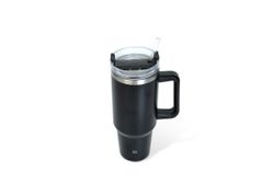 Taza Termo 1200 Ml Negro Con Pajita Iris