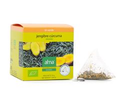 Té Verde Jengibre Cúrcuma Alma Home Ecológico 15 pirámides