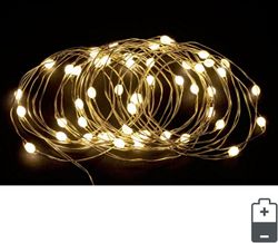Julbelysning Microled 50 lampor med batteri Varmvit Bizzotto