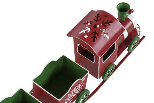 Tren Decorativo de Metal 103,5 x 16 x 30,5 Rojo Navidad