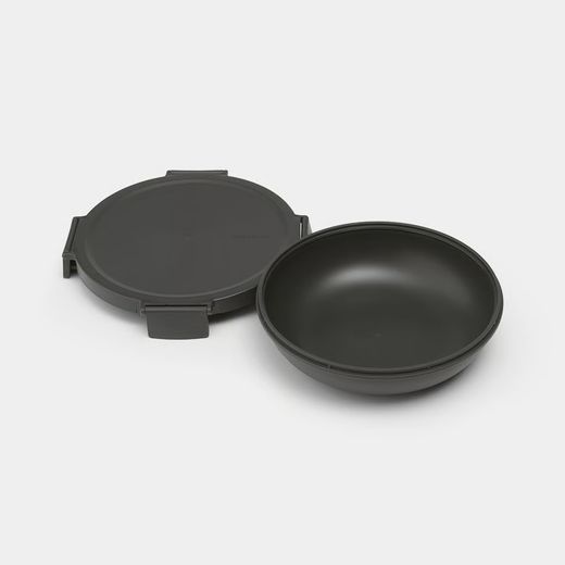 Tupper redondo hermético 1L plástico Gris Oscuro Brabantia
